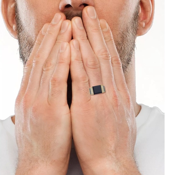 Men’s Size 9 Black Diamond Ring - Picture 5 of 6